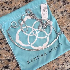 Kendra Scott Silver Pavé Curved Bar Necklace